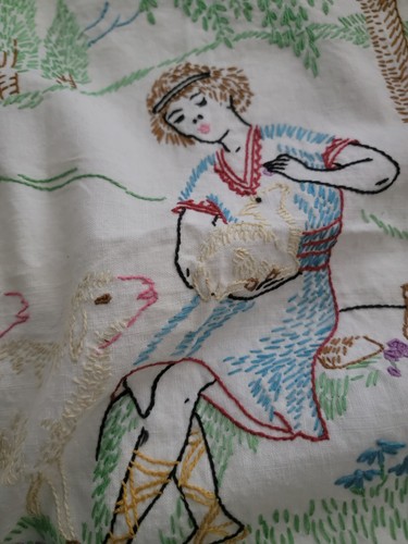 Bible Verse Embroidery Dresser Scarf Vintage Set Of 2 10"x10"/ 12"x18" See Photo - Picture 2 of 21
