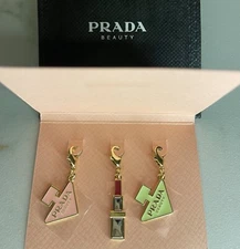 Prada Charm 3 Set Original Pradoxe Bottle Lip Customer Novelty Zip Pull Keychain