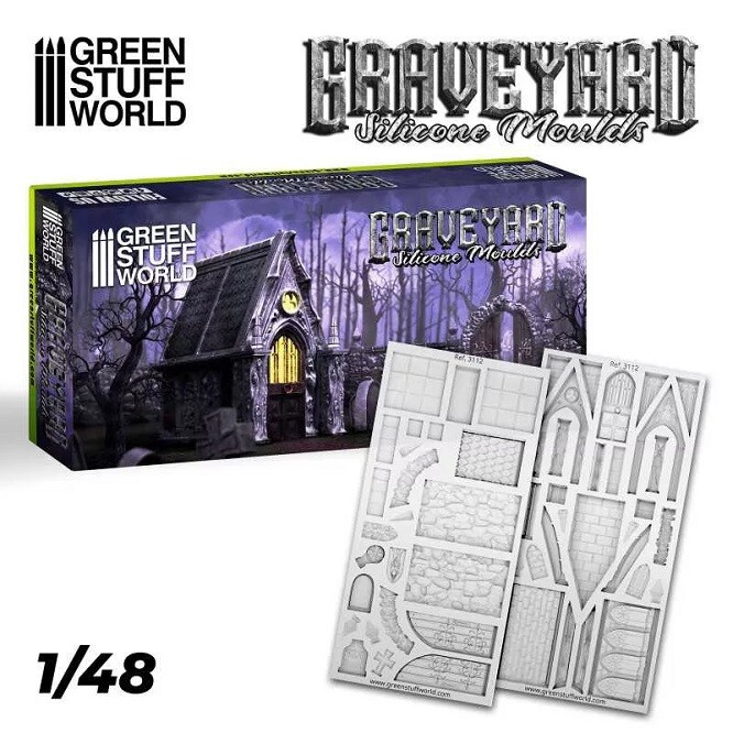 Green Stuff World GSW3112 - Graveyard Silicone Mould - New