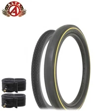 SCHWINN STYLE BRICK 20X 1.75 S2 & 20X 2.125 S2 WIDE SLICK YL LINE TIRE W/TUBES.