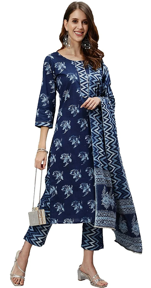 Buy MAJIO Rayon Printed Straight Kurta with Pants Set for Women Long Cut  Kurtis Girls Stylish Latest New Trending Design. (PURPLE , L ) Online at  Best Prices in India - JioMart.