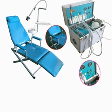 Portable Dental Mobile Delivery Unit 4 Holes Suction Rolling Case Air Compressor