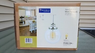 Progress Lighting Penn Collection 1-Light Polished Nickel Mini-Pendant Brand new
