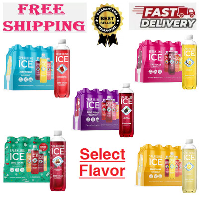 (12 Ct) Sparkling Ice Blue Variety Pack Zero Sugar Sparkling Water,Select Flavor