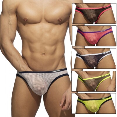 ADDICTED TRANSLUCENT FEVER MESH BIKINI BRIEF AD SPORTS SEXY UNDERWEAR AD1332