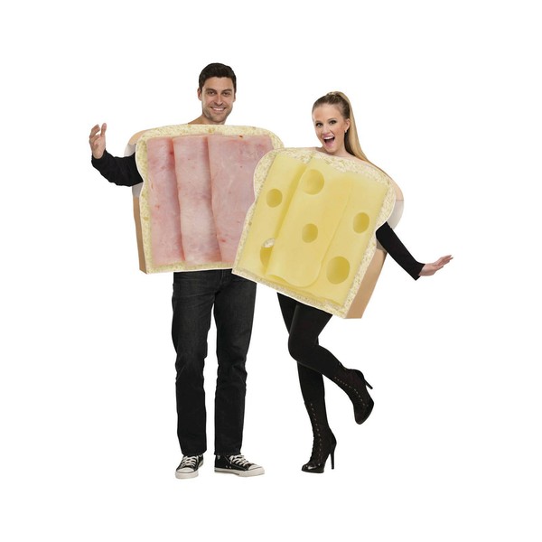 Adult Couples Ham & Swiss Cheese Costumes Funny Humorous Sandwich Food Costume for sale online
