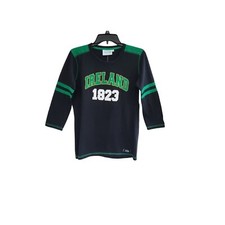 New Sz S Kids Lansdowne Shirt Green Black Ireland Top Long Sleeve Pullover Style