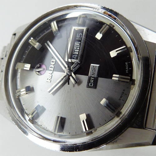 Wristwatch USED Rado Day Night 11847 SS Automatic Men 38mm Dial Silver Black - Picture 8 of 8