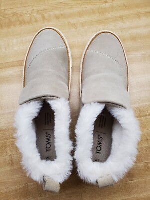 TOMS Paxton  Suede/Faux Fur Ankle Boot Sneaker -Size 7 - Nwot Apres Ski Slipper