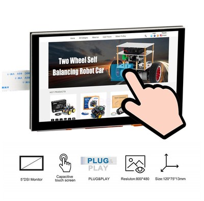 New 5 inch TFT LCD Display Touch Screen DSI Connector 800x480 For Raspberry Pi