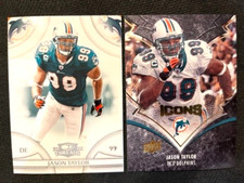 NFL - Jason Taylor 2008 Donruss Threads & 2008 Upper Deck ICONS - Dolphins
