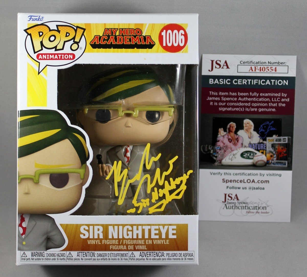 BRANDON MCINNIS SIGNED SIR NIGHTEYE FUNKO POP FIGURE MY HERO