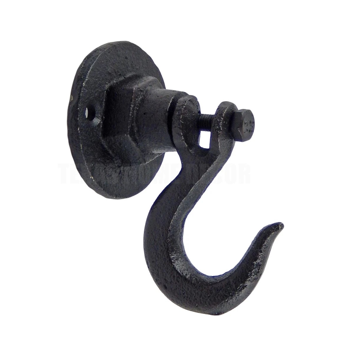 Industrial Swivel Clevis Eye Wall Hook Heavy Duty Cast Iron Antique Style  Black