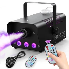 Smoke Machine, Fog Machine Halloween Indoor 3 Stage LED Lights with Remote