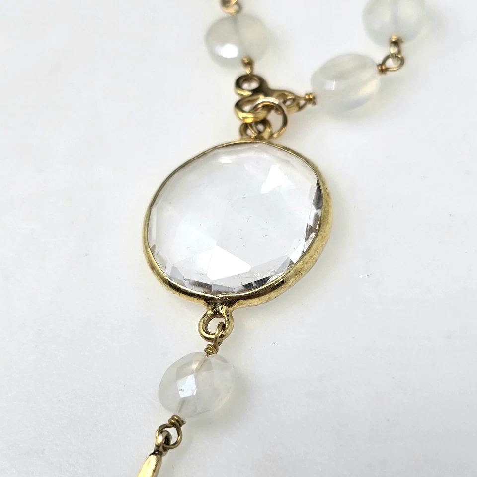 Collar CHAN LUU Chapado en Oro 18k 925 SWAROVSKI CRISTAL Facetado Colgante Gota Foto 3 de 4