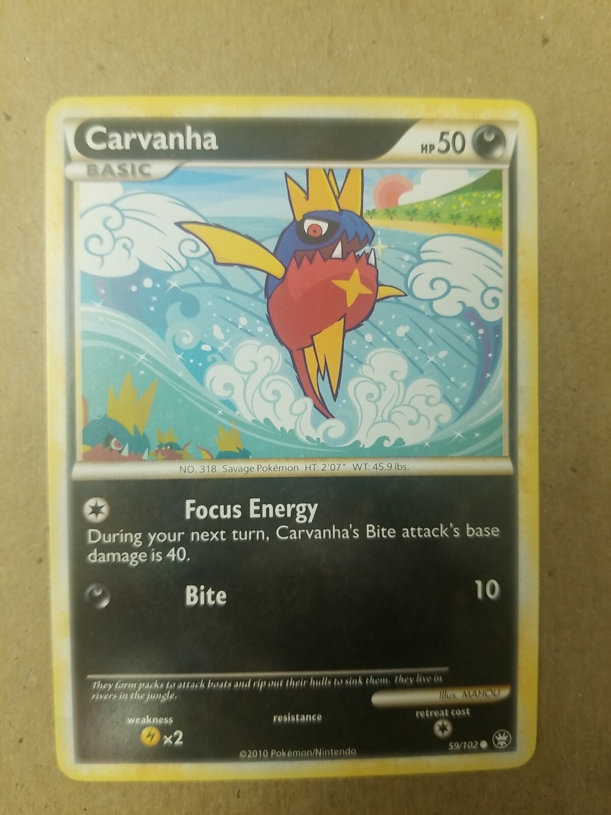 Carvanha 59/102 - Triumphant - Common - NonHolo - Pokemon Card - NM/M