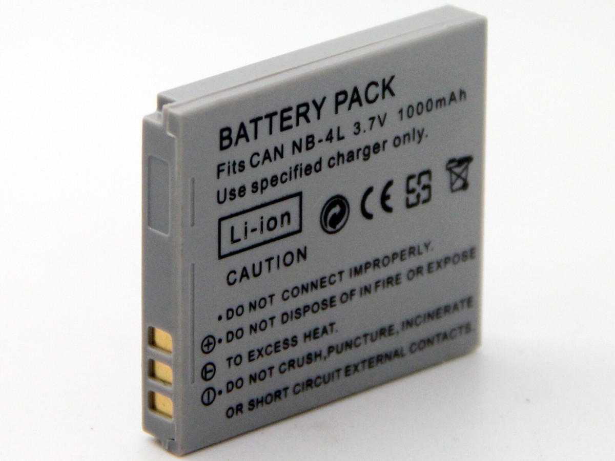 2X SK Akku Canon NB-4L | 750mAh | Für Canon Digital IXUS 65 80 Is 100 Is 255 HS I7 Zoom // PowerShot SD600 SD1000 SD1400 Is ELPH 330 HS TX1 // NB-4LH