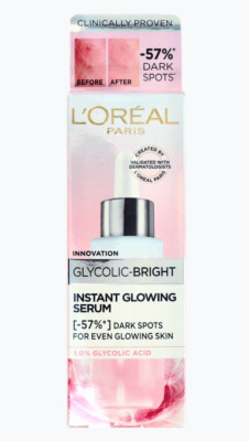 Loreal Glycolic Bright Instant Glowing Serum Brightening Dark Spots ...