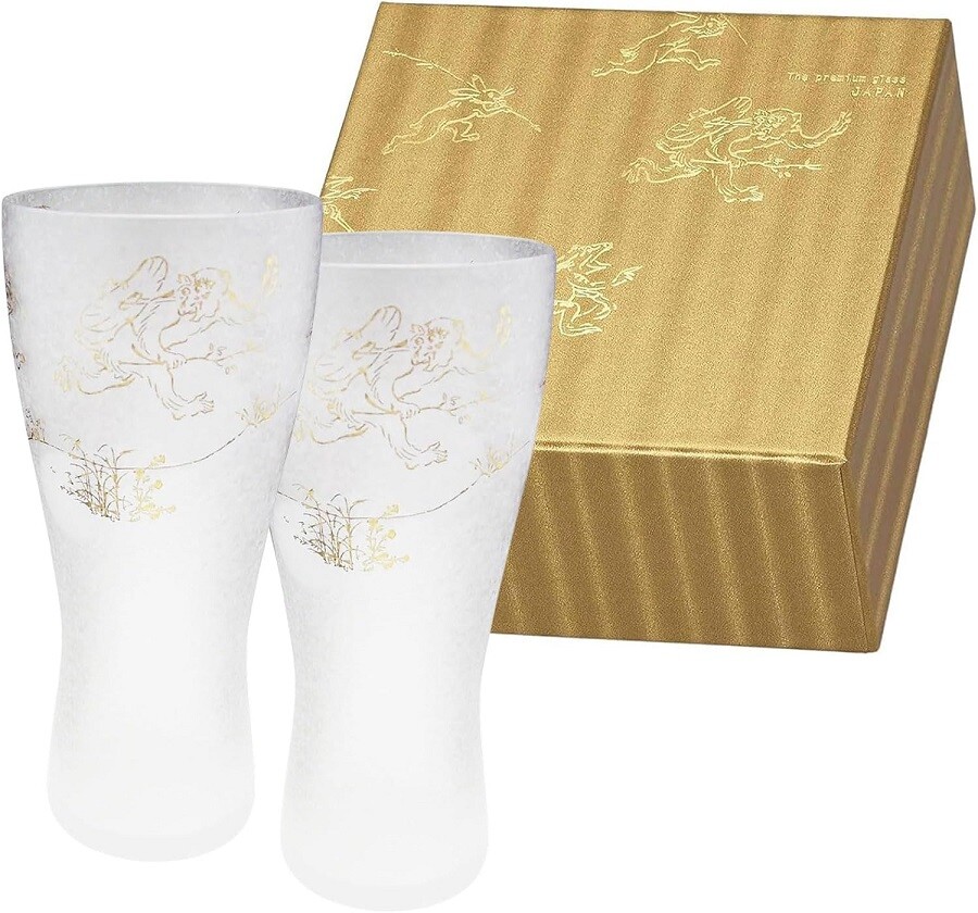 ADERIA Glassware Premium Choju Giga Beer Glass 310ml Pair Set Made in Japan New