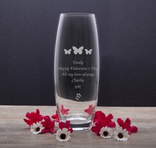 Personalised Glass Vase Silver Sapphire Diamond Wedding Anniversary Gifts Ideas