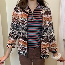 Chicos women's reptile animal print jacket coat lightweight size 1/Medium/M/8