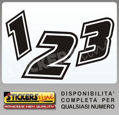 Adesivi Numeri Racing Personalizzabili - Sticker Per Casco, Moto E Auto - Foto 12