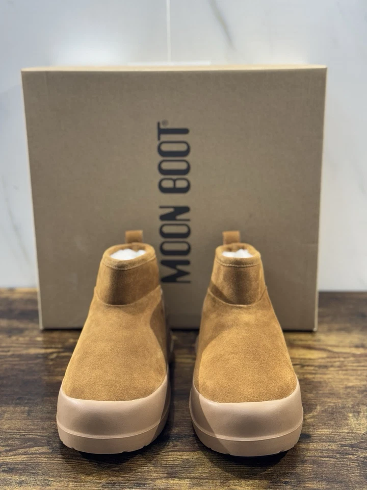 Moon Boot Luna Low Botín De Ante Cognac Casual Icono Botín De Montaña 39 - Imagen 2 de 4