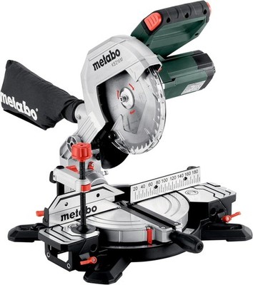 metabo KS 216 M Chop Saw - 1100 W, 216 mm Saw Blade - Precision Cut, LED Shadow
