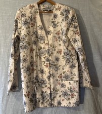 Willow Ridge Vintage Blazer/Jacket Long Sleeve Cream Floral Women  s Sz S