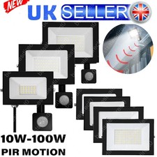 LED Floodlight Outside Light Security With PIR Motion Sensor Outdoor Garden Lamp