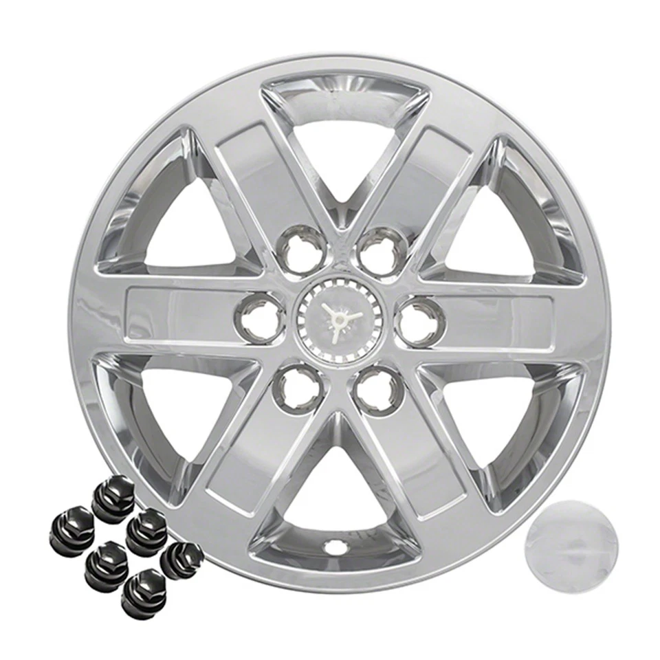 4件套Chrome 6 Spoke 17英寸车轮保护膜适用于2007-2014年吉姆西育空XL 1500/2500 — 第 2/4 张图片