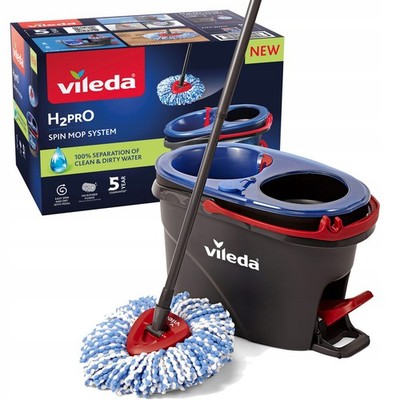 Vileda H2PrO Mikrofaser-Wischsystem mit zwei Behältern, grau