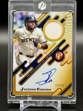 Topps Pristine Autograph Relic Jackson Chourio Gold Brewers 14/50