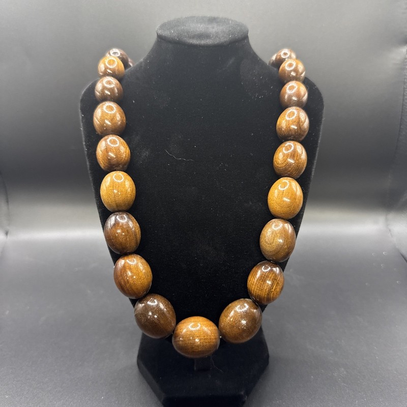 vintage Art Deco chunky wooden bead style Necklace