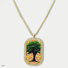Amazing Colorful Tree of Life Pendant Necklace Chain Image Dog Tag Chain Gift De