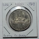 ERROR 1969 One Dollar Doubling on Queen CANADA (Nickel)  D256