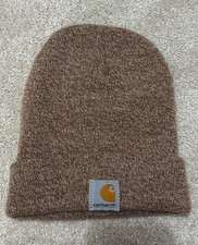 Carhartt Brown Solid Knit Beanie Hat One Size...