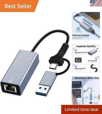 Plug and Play USB 3.0 to Ethernet Adapter for Fast Network Connection - 1 Count