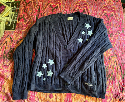 Taylor Swift Midnights Blue Cable-Knit Star Patch Cardigan XL/2XL