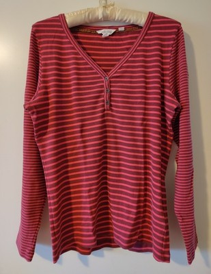 White Stuff Ringeltop mit V-Ausschnitt in Rosa Bordeaux, NEU!