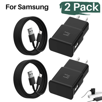 2Pack Adapter Fast Charger Type C With Android Charging Cable For Samsung Galaxy