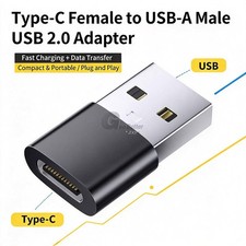 USB Type A Male to USB C Type C Female Charging Port Adapter Fast Converter