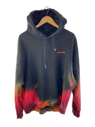 DSQUARED2 Felpa con Cappuccio L Cotone Nero Motivo Gradazione 23SS S74GU0668 S25030 Usata