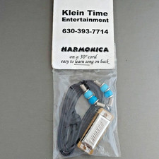 Hohner Mini Harmonica Necklace Klein Time Ent. Aqua Blue Beads 30  Cord