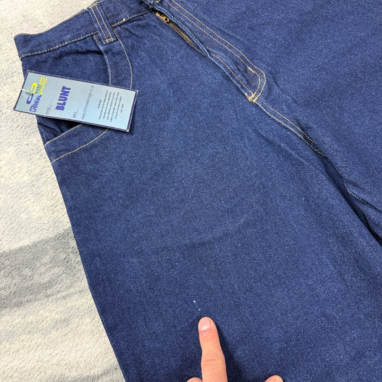 Vintage Criminal Damage 2000s Y2K Blue Sz 28 Blunt Skater Oversized Baggy Jeans image 4