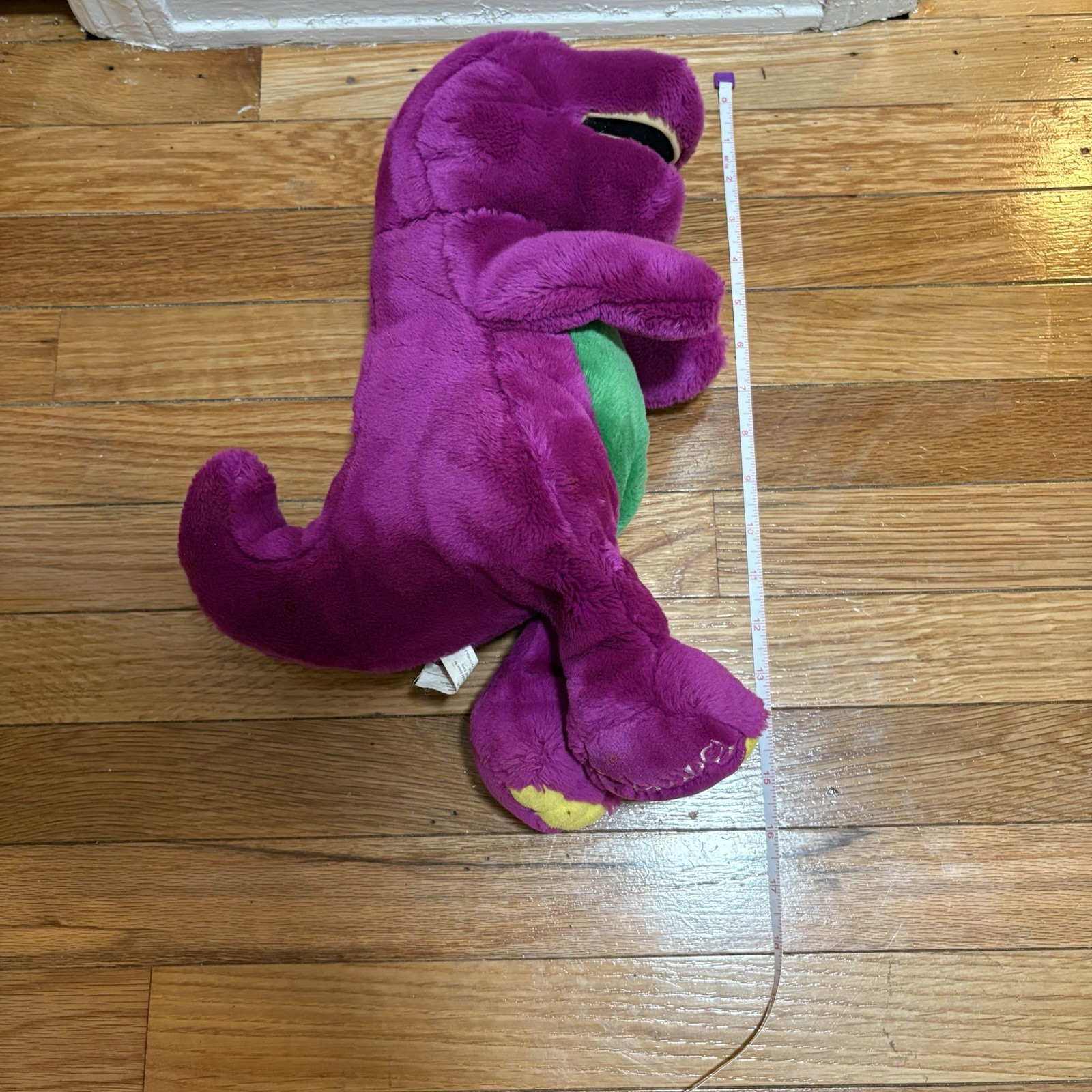 Vintage Barney The Dinosaur 13" Plush 1993 Lyons Group Purple Stuffed Animal Toy