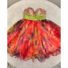 Jovani Dress Womens Size 2 Multicolor Strapless Sweetheart Fit & Flare