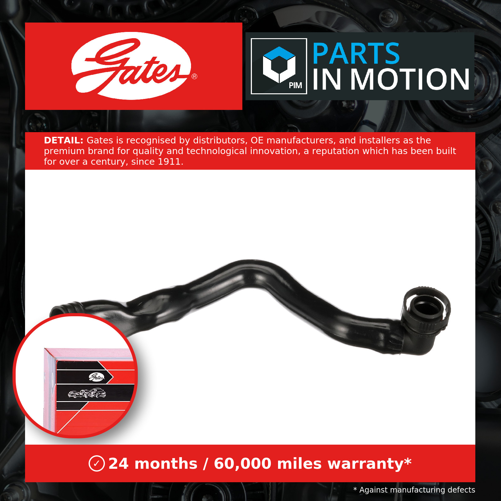 from cylinder head cover to oil separator GATES-OE EMH636 Hose, crankcase ventil - Image 3