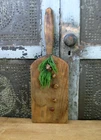 Early Antique Wood Bread Cutting Board Original Surface w Christmas Pine