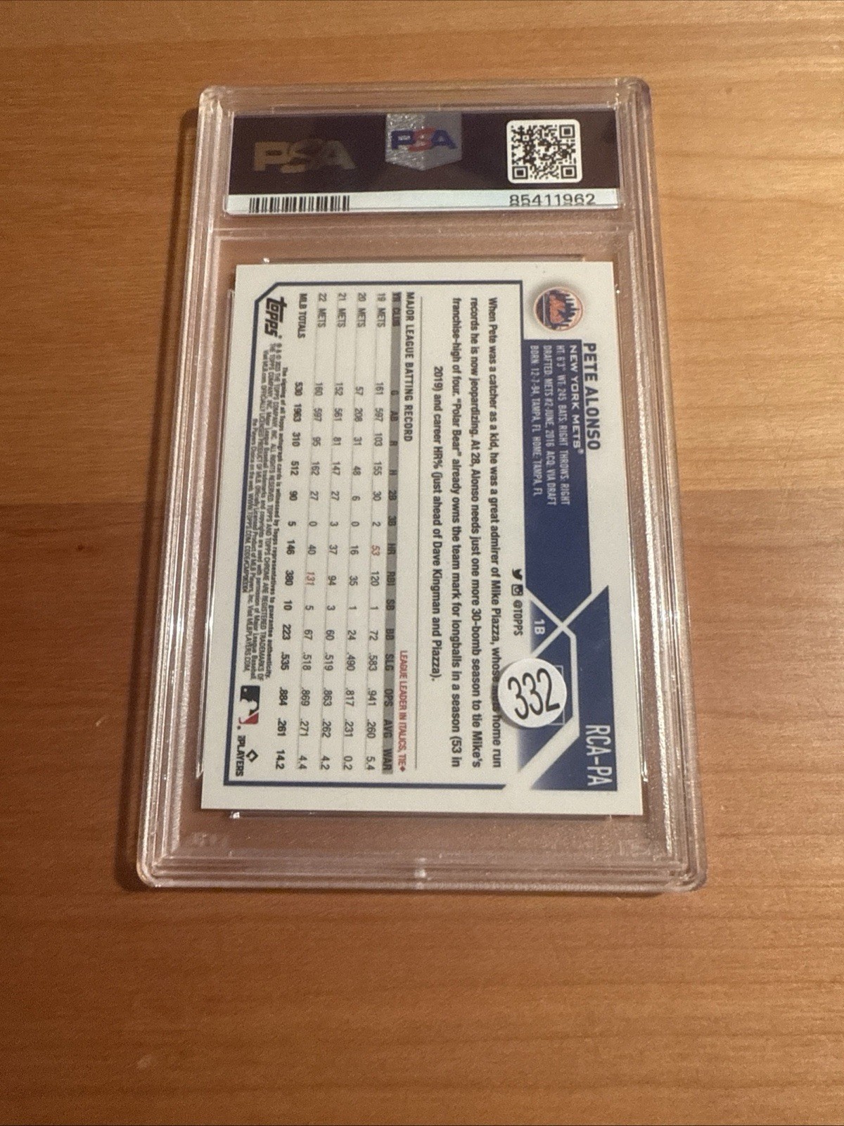 2023 Topps Chrome Logofractor Edition Autographs Pete Alonso PSA 10 Auto 10 view 2
